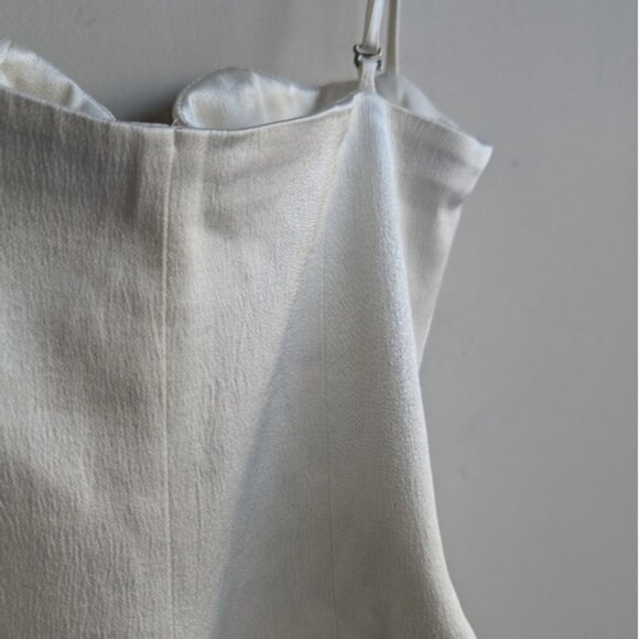 Zara White Satin Bustier Bodysuit - Picture 2 of 7